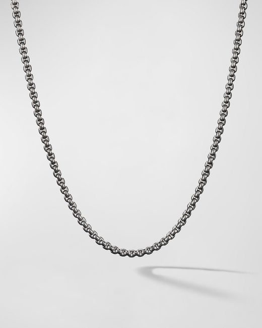 David Yurman White Box Chain Necklace In Grey Titanium, 2.7mm, 22"l for men