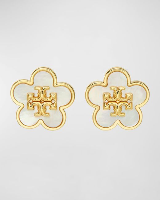 Tory Burch Metallic Kira Flower Stud Earrings