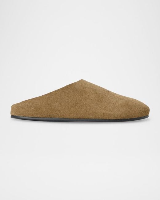The Row Brown Hudson Suede Slide Mules