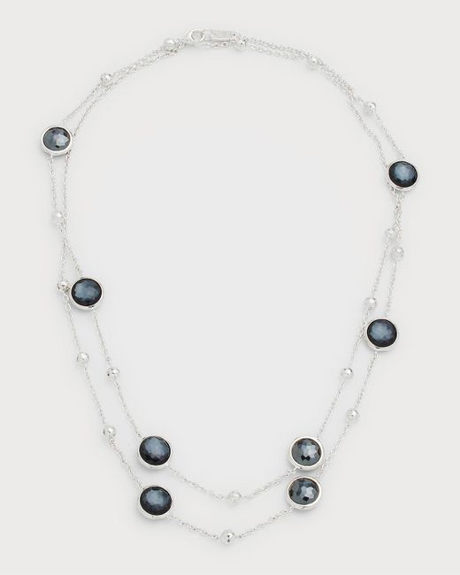 Ippolita White Multi Station Necklace In Sterling Silver