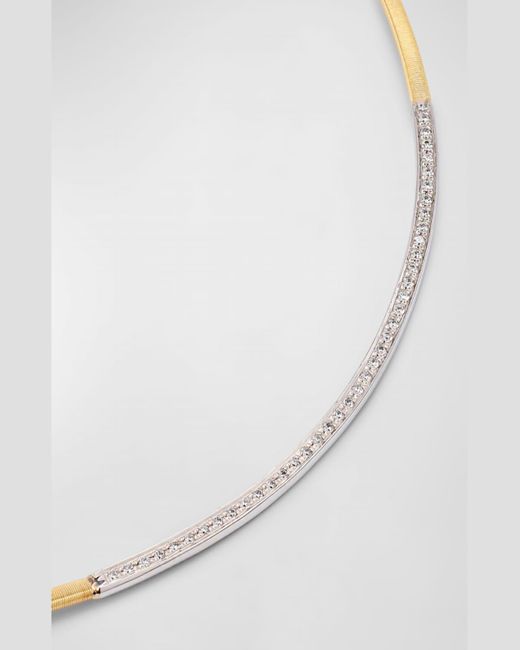 Marco Bicego Green 18k Yellow Gold Marrakech Coil Necklace With Diamonds