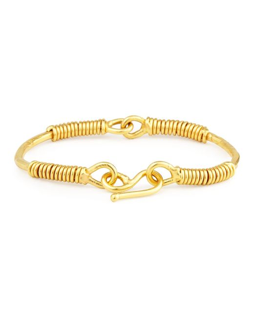 Jean Mahie Metallic Spiraled 22k Yellow Gold Bracelet