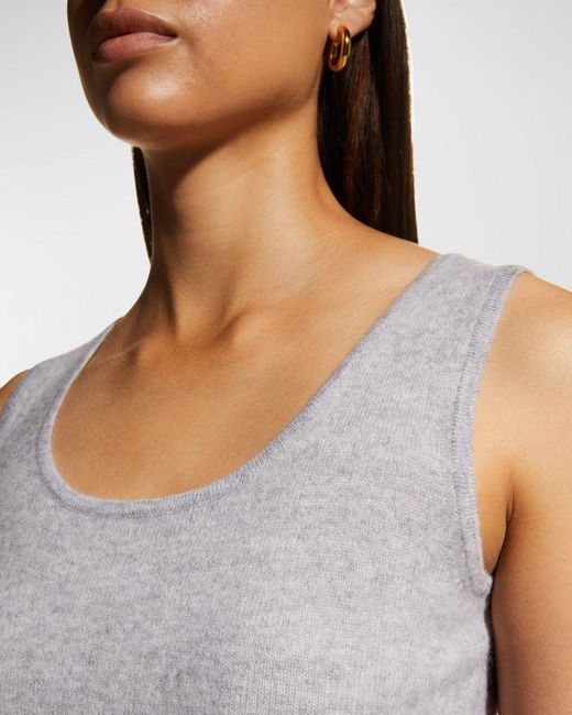 Neiman Marcus Gray Cashmere Basic Tank Top