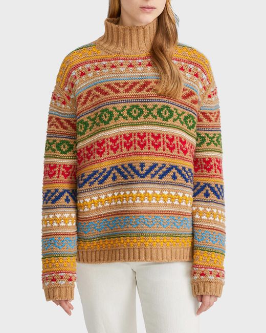 Loro Piana Multicolor Bernina High-neck Cashmere Sweater