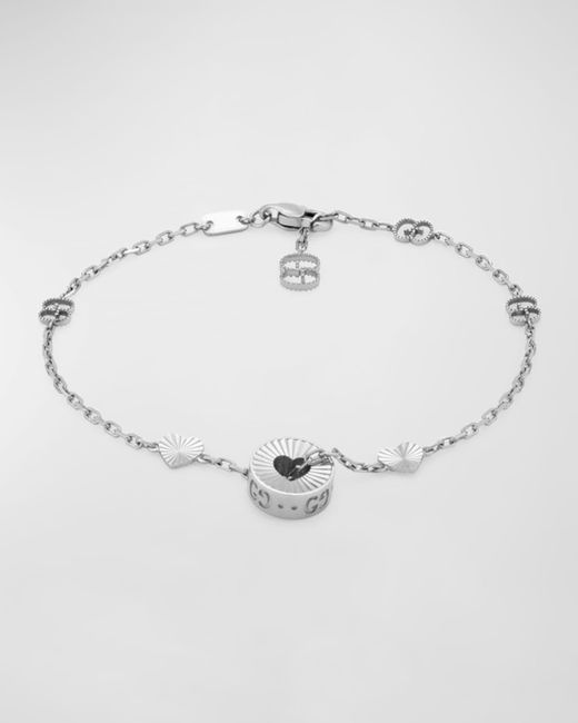 Gucci White Jewellery Icon Heart Motif Bracelet