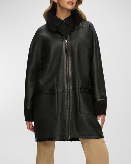 Gorski Black Reversible Lamb Shearling Jacket