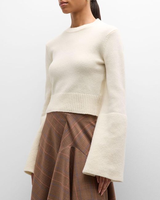 A.L.C. Natural Clover Crewneck Wool-blend Sweater