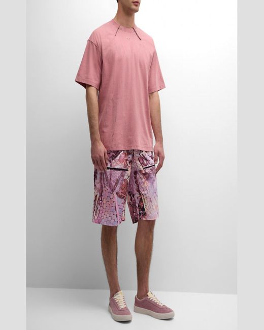 DIESEL Pink T-Cos Treated Jersey T-Shirt for men