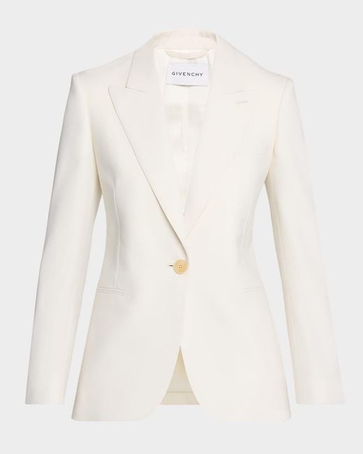 Givenchy Natural Single-Breasted Slim Blazer Jacket