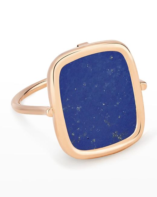 Ginette NY Blue Rose Gold Lapis Antiqued Ring