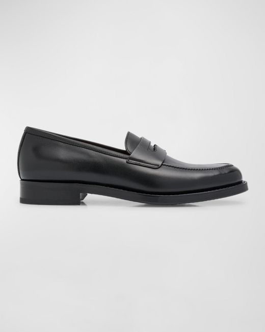 Bally Black Wekor Leather Penny Loafers for men