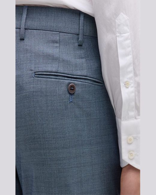 Zanella Blue Parker Classic Flat-front Trousers for men