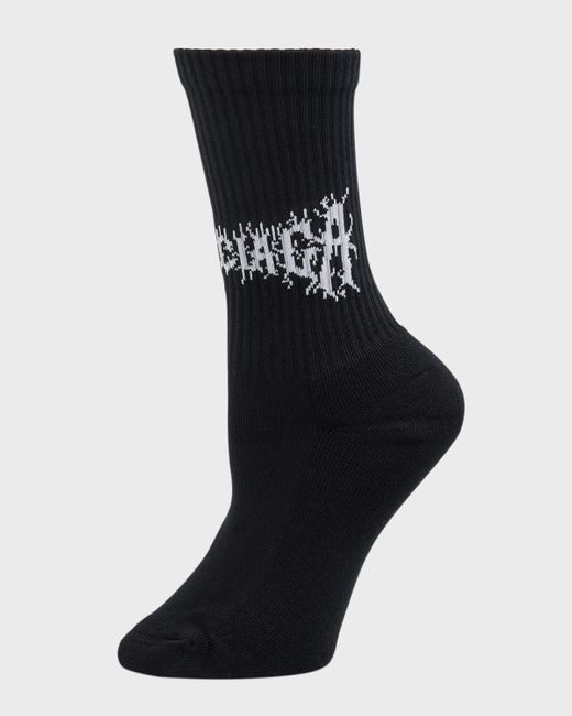 Balenciaga Black Diy Metal Outline Socks