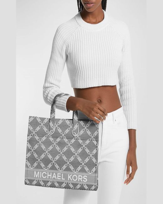 MICHAEL Michael Kors Black Gigi Large Grab Monogram Tote Bag