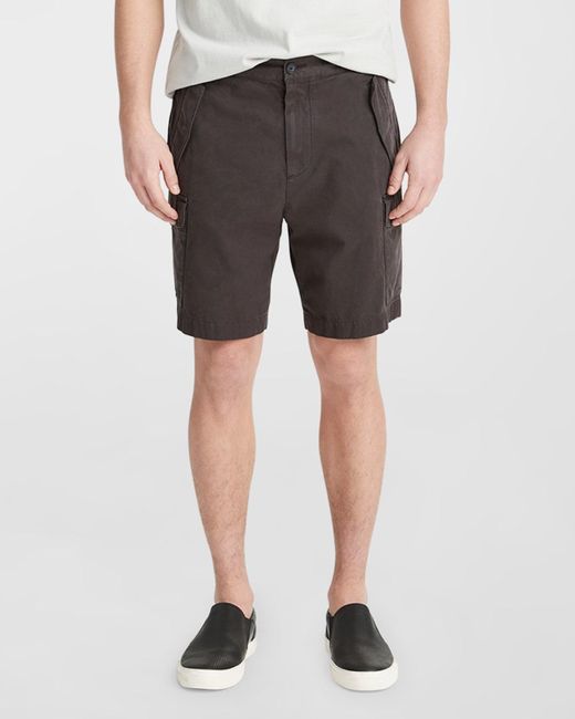 Vince Gray Garment-Dyed Twill Cargo Shorts for men
