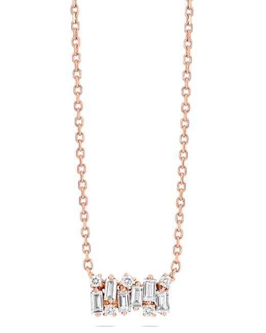 Suzanne Kalan White Shimmer Small 18k Gold Diamond Necklace