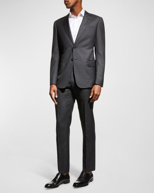 Emporio Armani Black Super 130s Wool Two-piece Suit for men