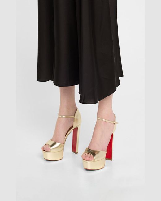 Christian Louboutin Sandaloo Metallic Sole Platform Sandals
