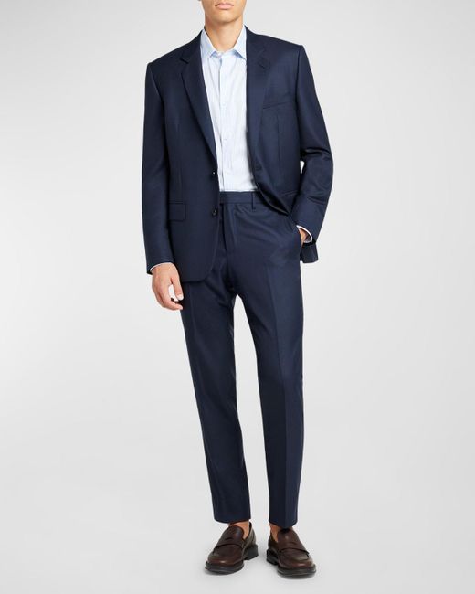 Loro Piana Blue Modern-Fit Wool Two-Button Suit for men