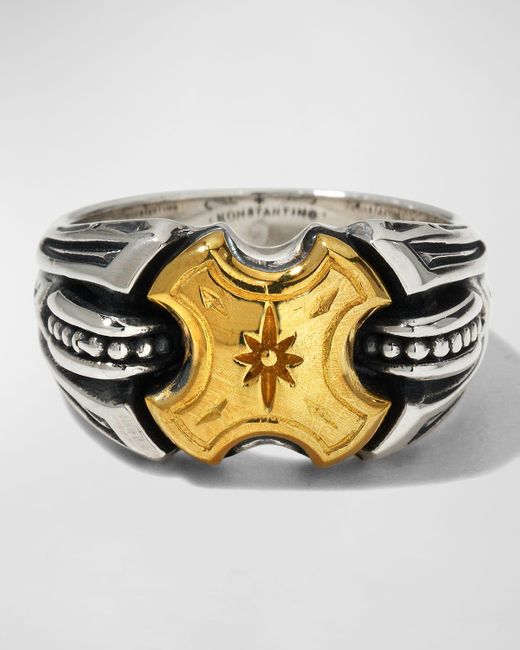 Konstantino Metallic Bolide Bronze & Sterling Silver Ring for men