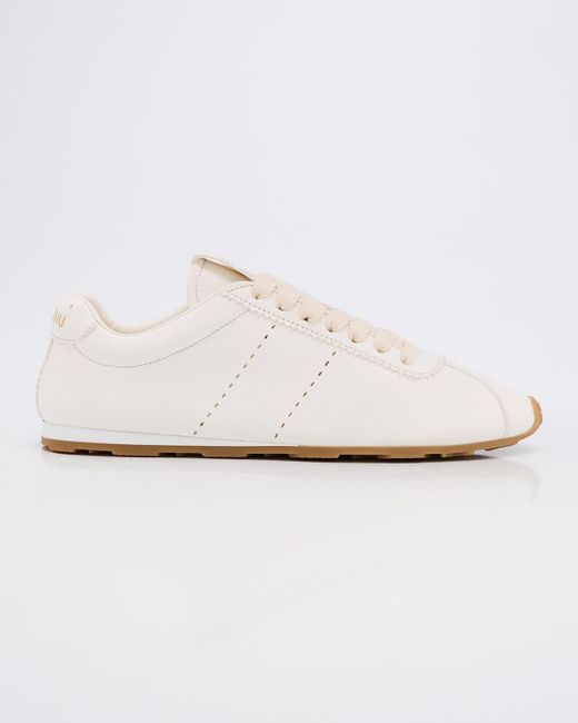 Miu Miu White Leather Retro Runner Sneakers