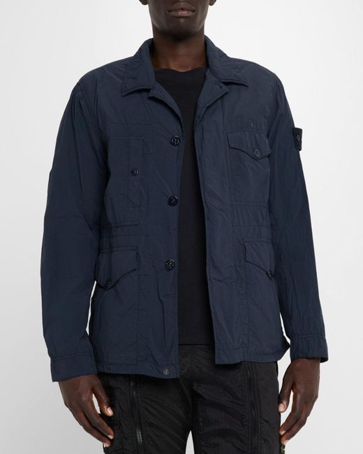 Stone Island Blue Apos;S Ghost Nylon Field Jacket for men