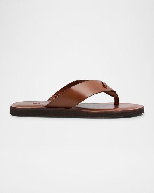 Paul Stuart Brown Apos;S Damascus Leather Flip-Flops for men