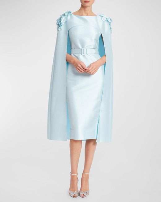 Baby blue top cape dress