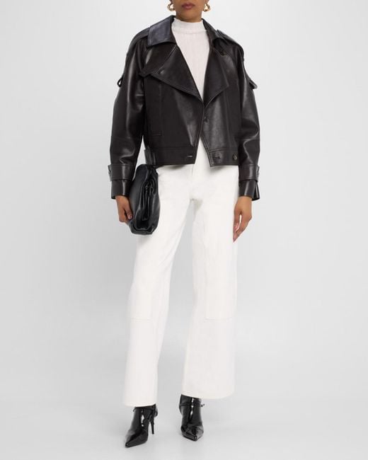 A.L.C. Black Miles Leather Utility Jacket
