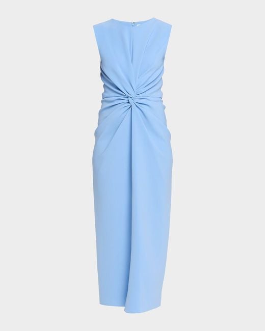 prabal gurung blue dress Prabal Gurung Burnout Velvet Midi Button Detail Dress Size 6