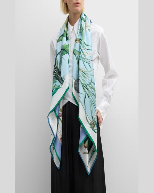 St. Piece Green Tilly Double-Sided Silk Scarf