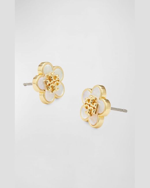 Tory Burch Metallic Kira Flower Stud Earrings