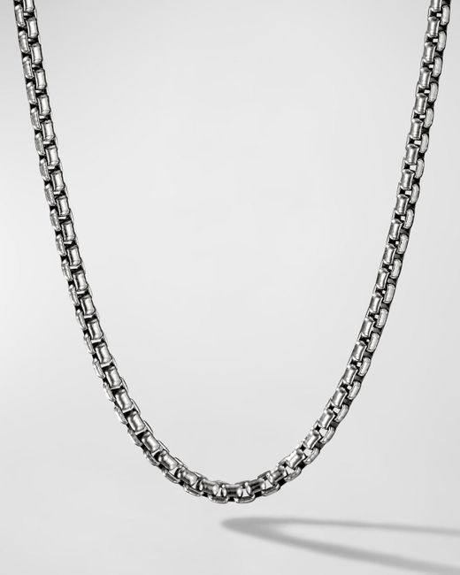 David Yurman Metallic Box Chain Necklace In Silver, 3.6mm, 24"l for men