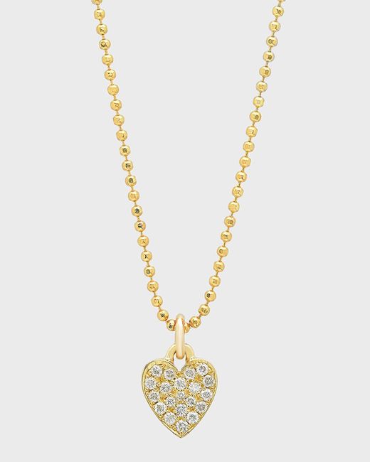 Jennifer Meyer Metallic 18k Gold Diamond Heart Pendant Necklace On 14k Chain