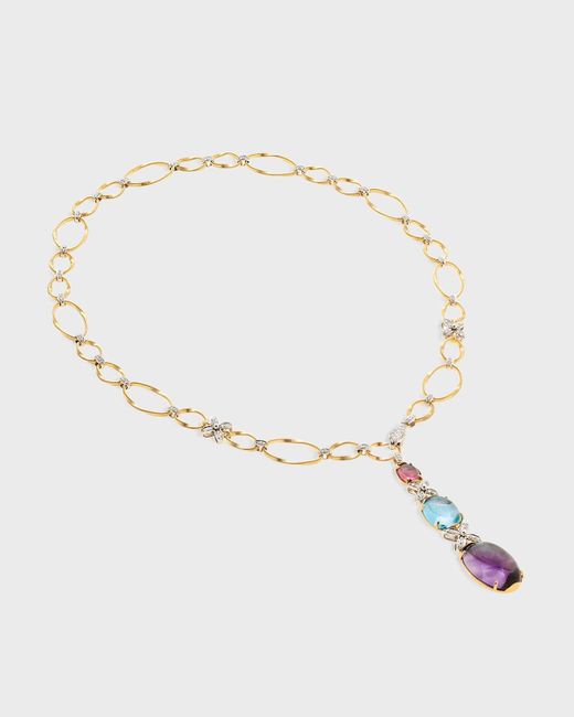 Marco Bicego Marrakech Onde 18k Yellow And White Gold Lariat With Gemstones