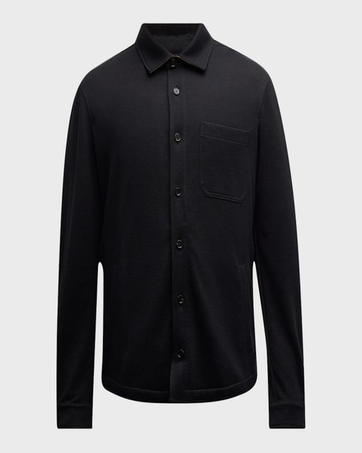 Baldassari Black Silk Double Jersey Overshirt for men