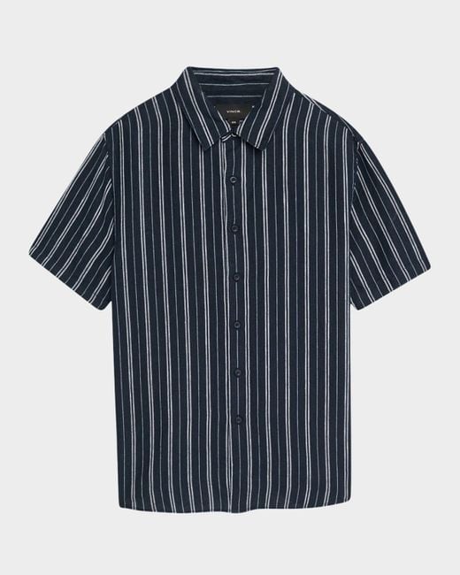 Vince Blue Classic Striped Sport Shirt for men