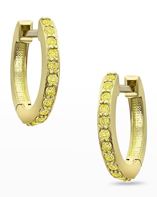 Dominique Cohen Metallic 18k Yellow Diamond Hinged Huggie Hoop Earrings