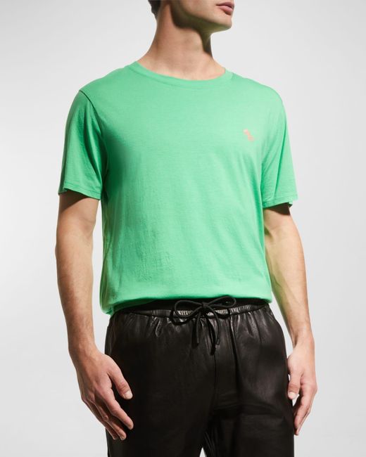 Jared Lang Green Dino Pima Cotton T-shirt for men