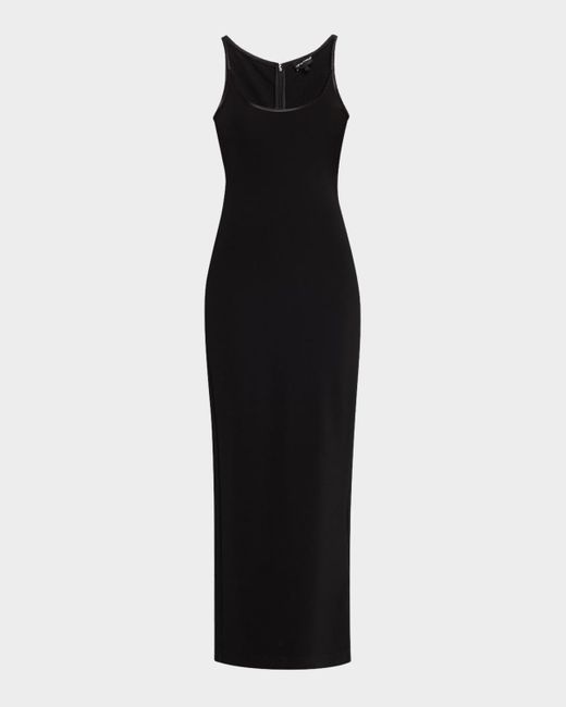 emporio armani black dress Long Black Prom Dress with Contrasting Beads -PromGirl