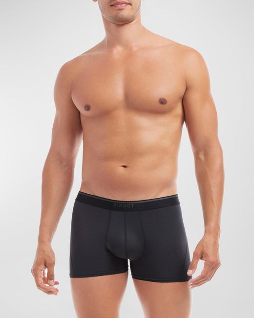 2xist Blue Electric No-Show Trunks for men