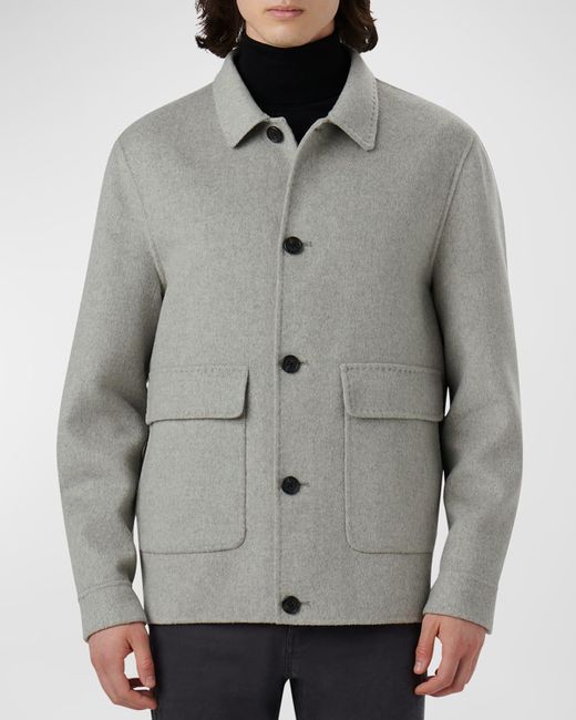 Bugatchi Gray Full-Button Wool Jacket for men