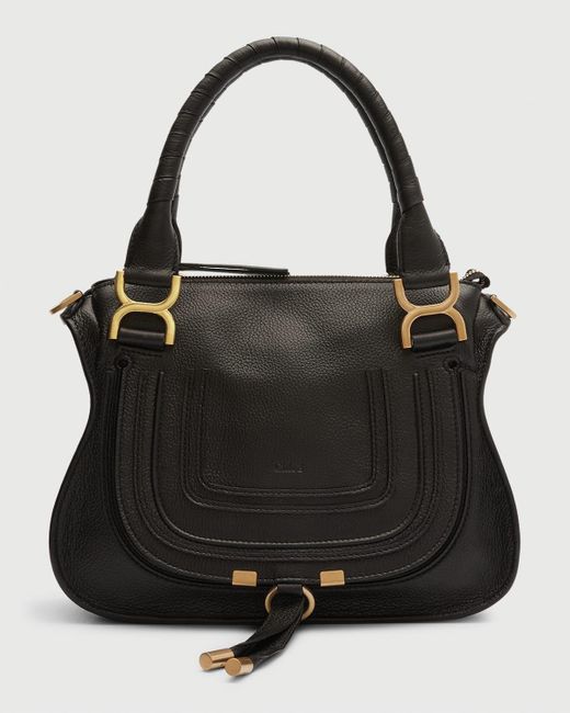Chloé Black Marcie Small Double Carry Satchel Bag