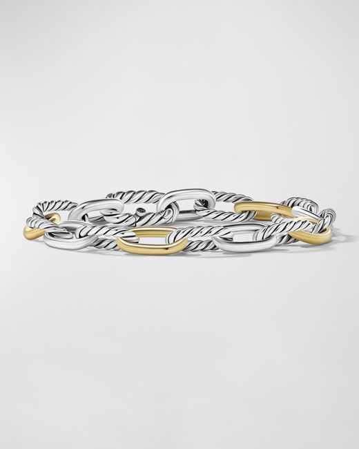 David Yurman Metallic Dy Madison Chain Bracelet In Silver With 18k Gold, 8.5mm