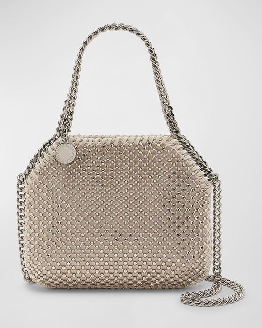 Stella McCartney Gray Falabella Mini Eco Crystal Shoulder Bag