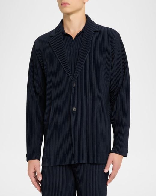 Homme Plissé Issey Miyake Blue Apos;S Pleated Basics Jacket for men