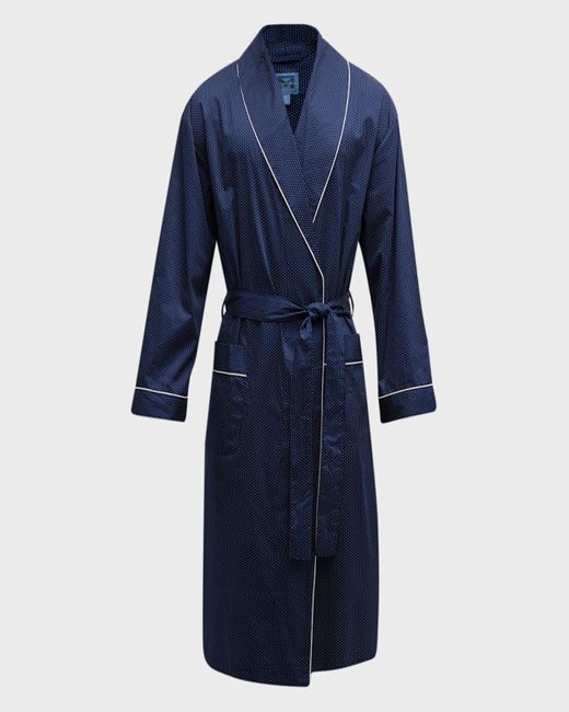Majestic International Blue Southport Sateen Shawl Robe for men