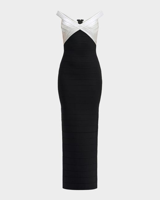 herve leger black white bandage dress Herve Leger