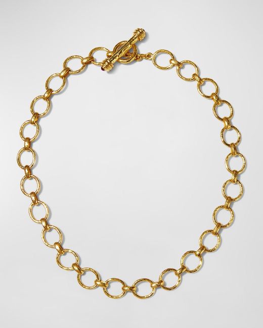 Elizabeth Locke Metallic Positano Link Necklace In 19k Gold, 17"
