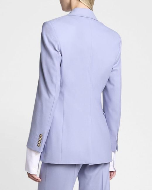Victoria Beckham Blue Wool Patch Pocket Jacket
